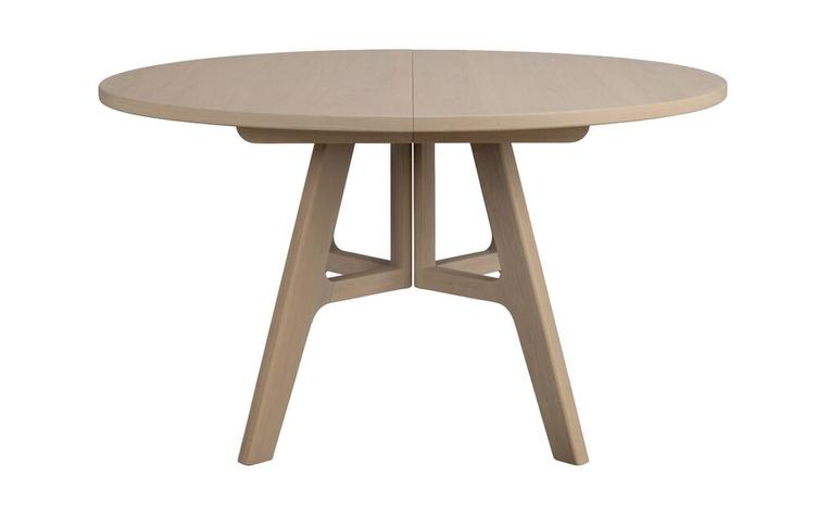 Söögilaud Stockbridge Ø130 cm, pikendatav, whitewash tamm