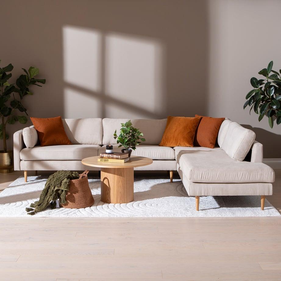 Copenhagen Nordic avatud nurgaga diivan (parem), beež / tammejalg