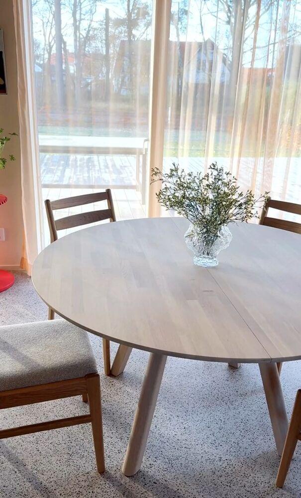 Clapperton söögilaud, ümar, 140x140 cm, whitewash