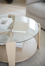 Pisipilt: Arran diivanilaud Ø93 whitewash tamm/klaas