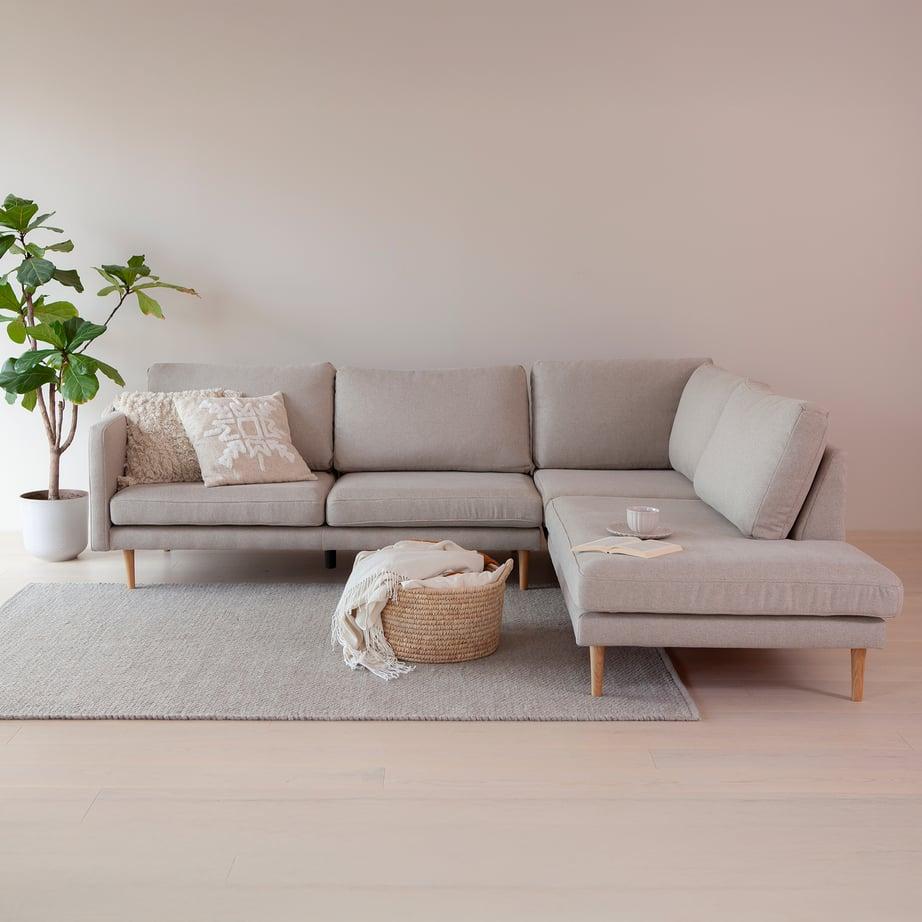 Copenhagen Scandic avatud nurgaga diivan (parem), beež / tammejalg