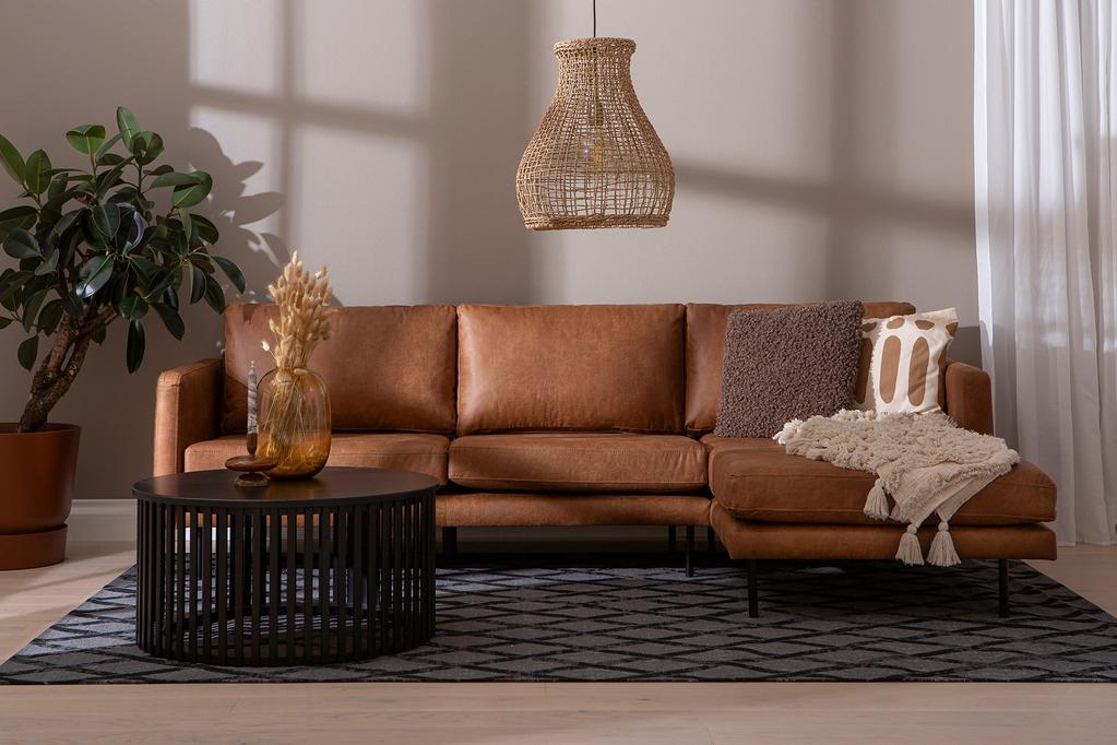 Copenhagen Scandic nurgadiivan (parem), Essenza cognac