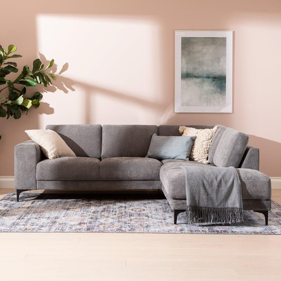 Westcoast avatud nurgaga diivan, väike, parem, Storm 97, hall