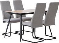 Pisipilt: Montpellier & Jasmin söögilaua komplekt neljale, 120x75 cm, puidutoonis/must laud & must/hallid toolid