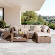 Pisipilt: Mode Aiamööbli avatud nurgadiivan naturaalsest värvist madala diivanilauaga