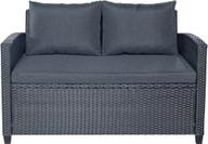 Pisipilt: Torino terrassimööbli 2 kohaline diivan, must polürotang / tumehall pehmendus