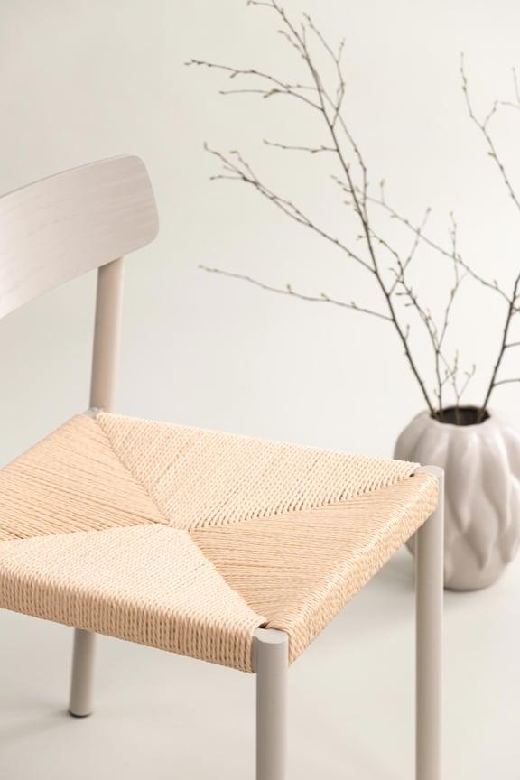 Malmön söögitool, greige raam / beež nöör