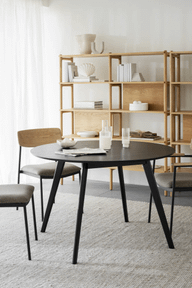 Pisipilt: Yumi söögilaud ümar 115 must peitsitud saar