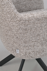 Pisipilt: Gladstone tugitool tume beež tekstiil/must metallljalg pöörlev-kallutatav