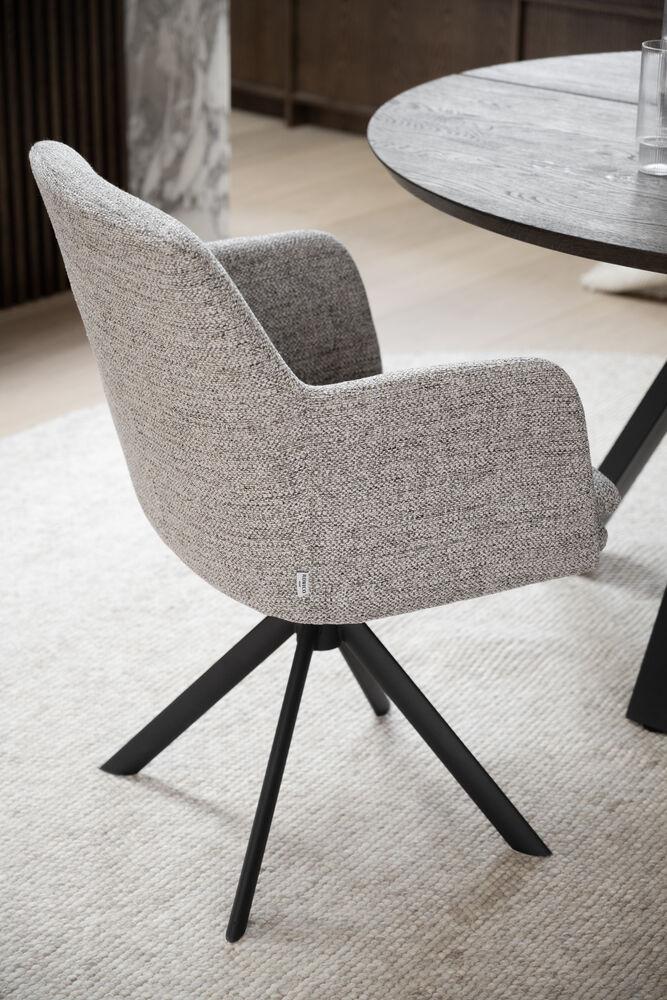 Gladstone tugitool tume beež tekstiil/must metallljalg pöörlev-kallutatav