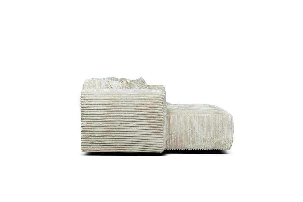 Nurgadiivan Ronda 3-kohaline maxi, vasak, Fluffy 5601 valge