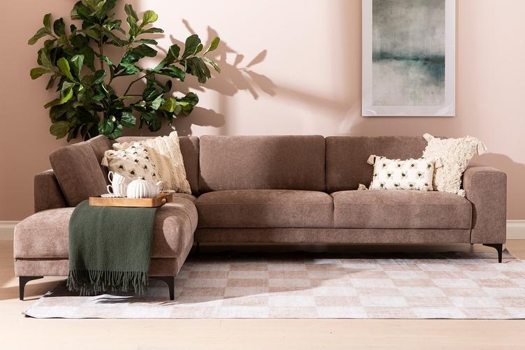 Westcoast avatud nurgaga diivan, suur, vasak, Storm 18, pruun