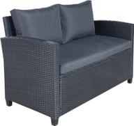 Pisipilt: Torino terrassimööbli 2 kohaline diivan, must polürotang / tumehall pehmendus