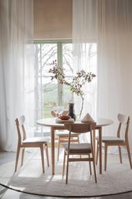 Fairmount söögilaud, ümar Ø120, beež/whitewash tamm