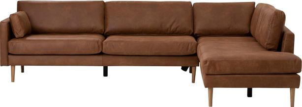 Copenhagen Nordic avatud nurgaga diivan (parem), helepruun, bonded-nahk / tammejalg