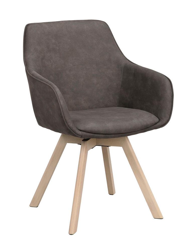 Alison tugitool tumehall mikrofiiber/whitewash tammejalg pöörlev