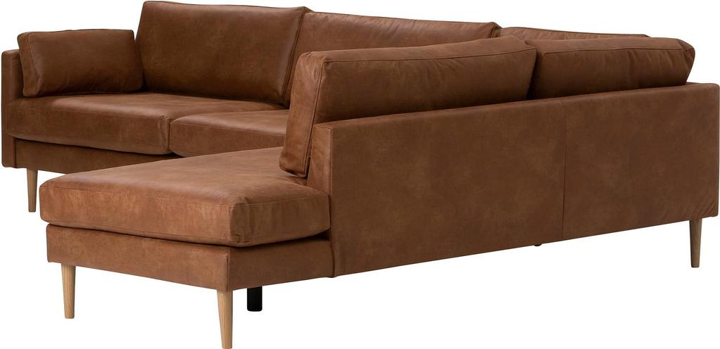 Copenhagen Nordic avatud nurgaga diivan (parem), helepruun, bonded-nahk / tammejalg