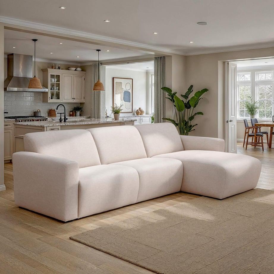 Basel 3-kohaline diivan (parem), Austin 02, beež