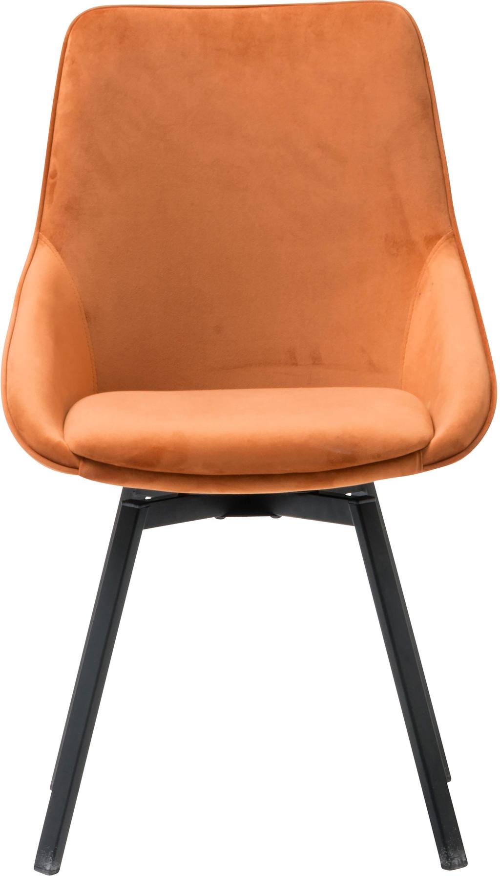 Alison tool oranž samet tekstiil/must metall jalad, pöörlev