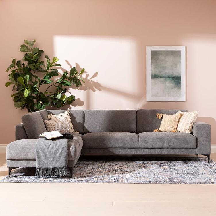 Westcoast avatud nurgaga diivan, suur, vasak, Storm 97, hall