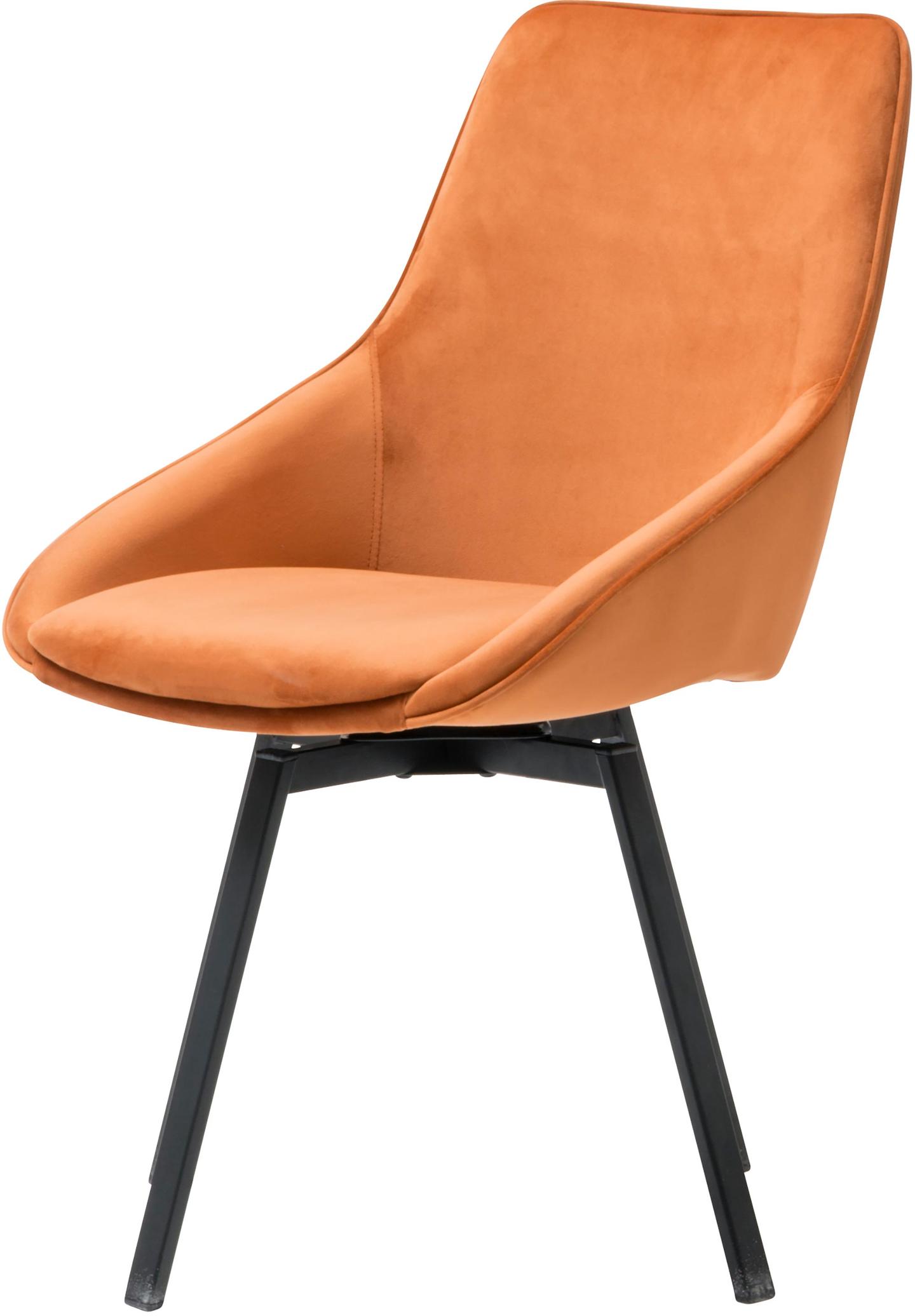 Alison tool oranž samet tekstiil/must metall jalad, pöörlev