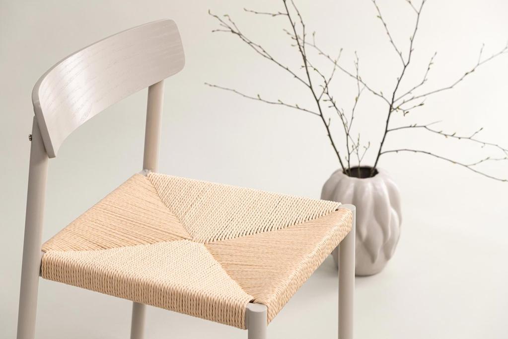 Malmön söögitool, greige raam / beež nöör