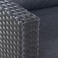 Pisipilt: Torino terrassimööbli 2 kohaline diivan, must polürotang / tumehall pehmendus