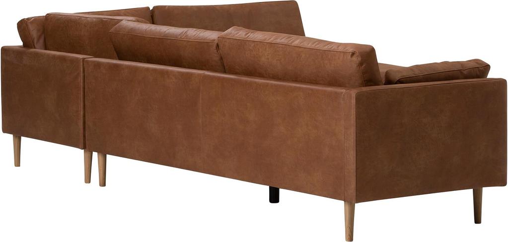 Copenhagen Nordic avatud nurgaga diivan (parem), helepruun, bonded-nahk / tammejalg