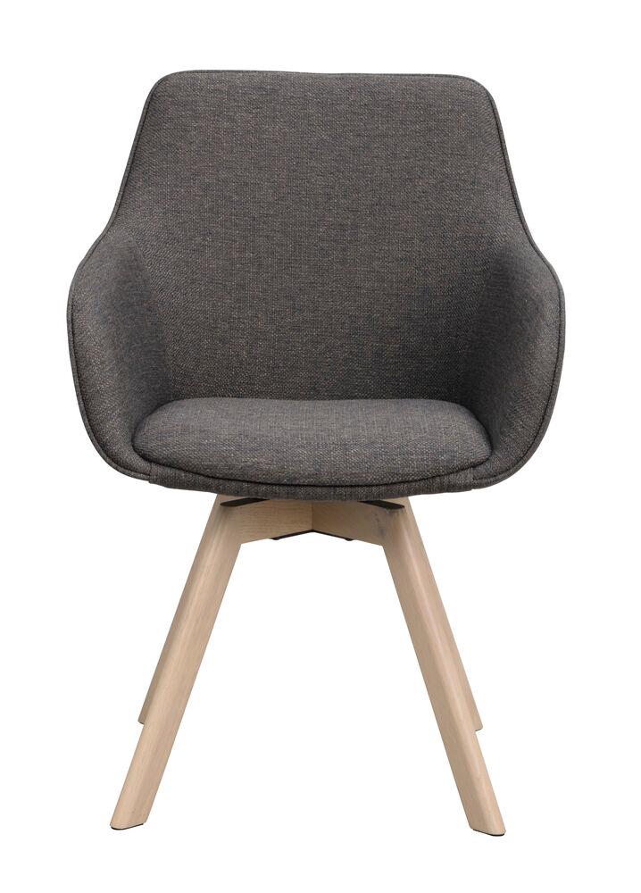 Alison tugitool hall tekstiil/whitewash tammejalg pöörlev