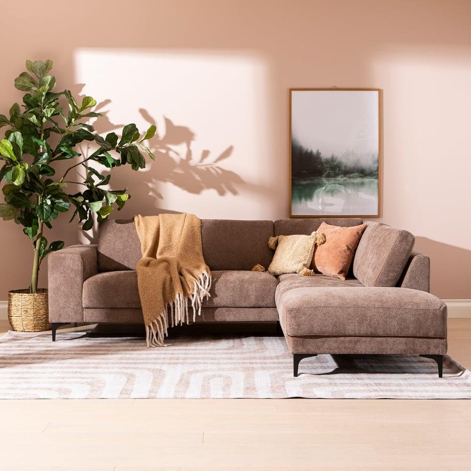 Westcoast avatud nurgaga diivan, väike, parem, Storm 18, pruun