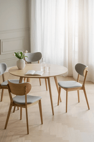 Pisipilt: Yumi söögilaud ümar 115 lakitud tamm