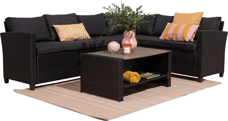 Torino aiamööbli nurgadiivan + laud