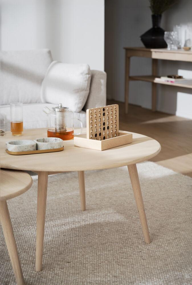 Tompkins diivanilaud ümar Ø90 whitewash tamm