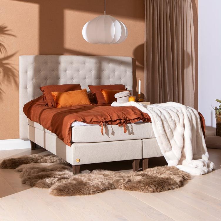 Moon Silver jenkkivoodi, 200x200 cm, beež + Moon Gold peats