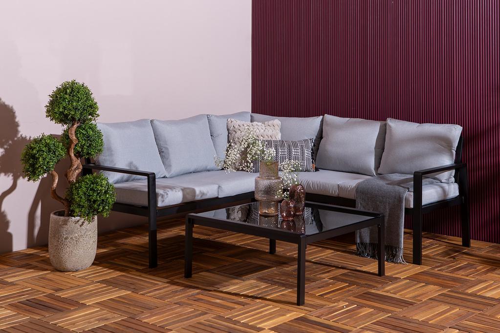 Ramnes aiamööbli nurgadiivan + laud