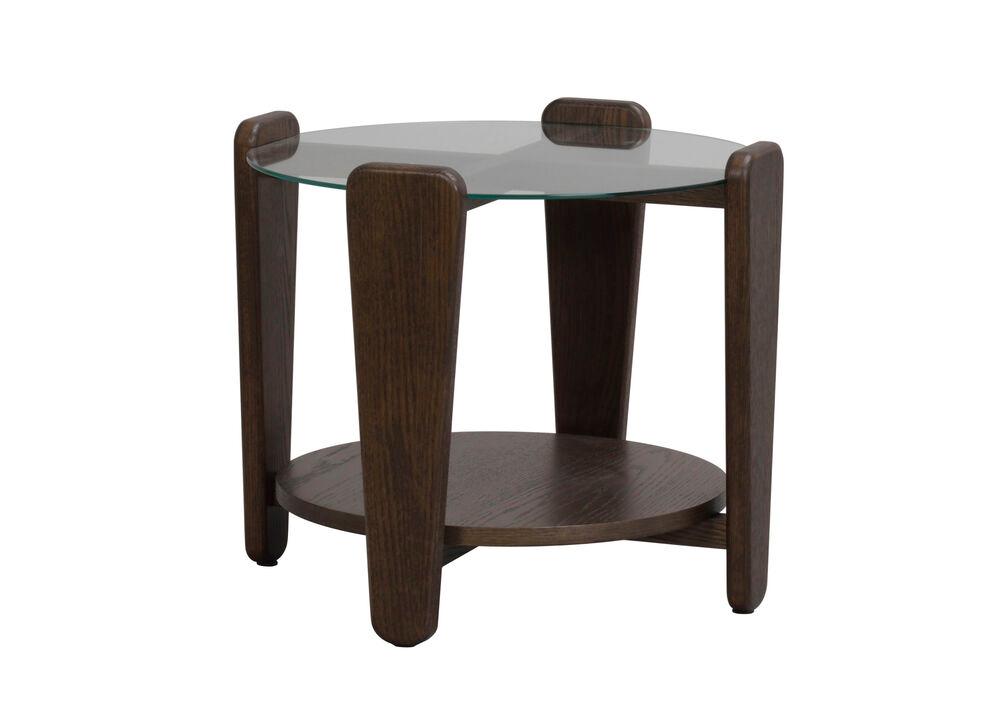 Arran diivanilaud Ø52 pruun tamm/klaas