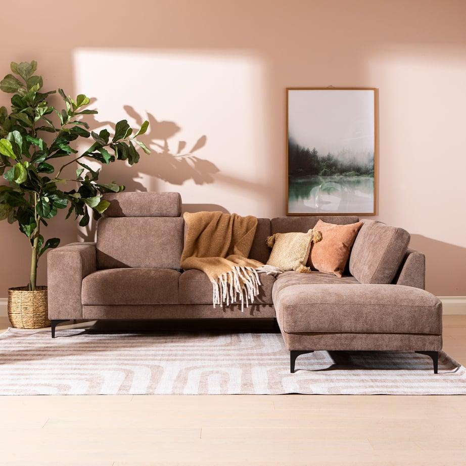 Westcoast avatud nurgaga diivan, väike, parem, Storm 18, pruun