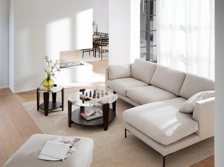 Arran diivanilaud Ø52 pruun tamm/klaas