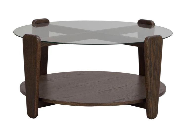Arran diivanilaud Ø93 pruun tamm/klaas