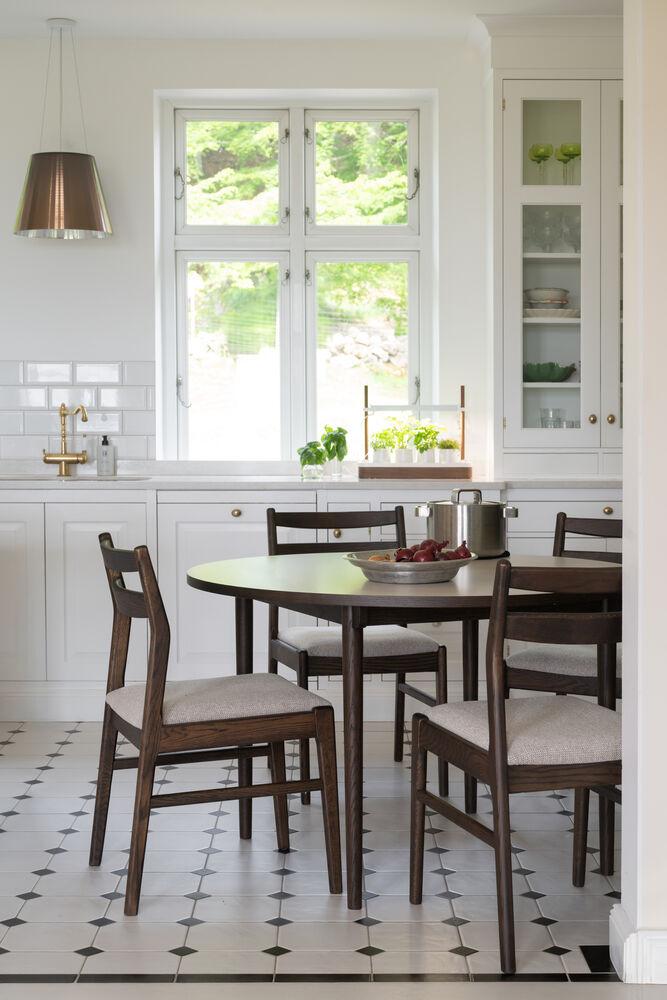 Fairmount söögilaud, ümar Ø120, beež/pruun tamm