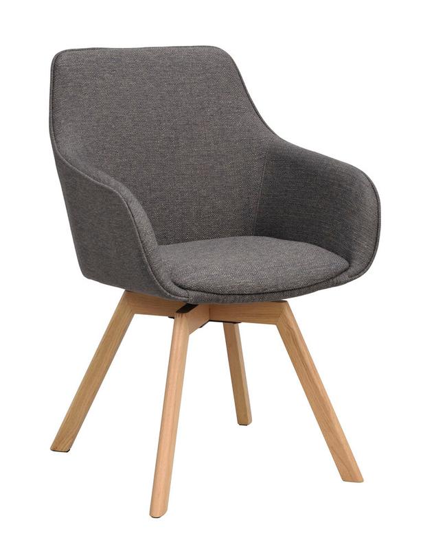 Alison tugitool hall tekstiil/tammejalg pöörlev