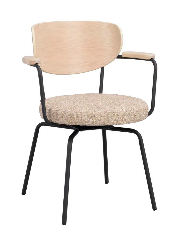 Merrick tool käetugedega, beež/must, pöörlev