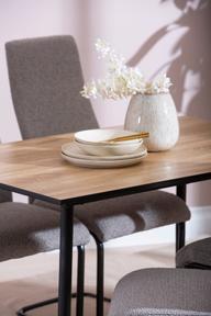 Pisipilt: Montpellier & Jasmin söögilaua komplekt neljale, 120x75 cm, puidutoonis/must laud & must/hallid toolid