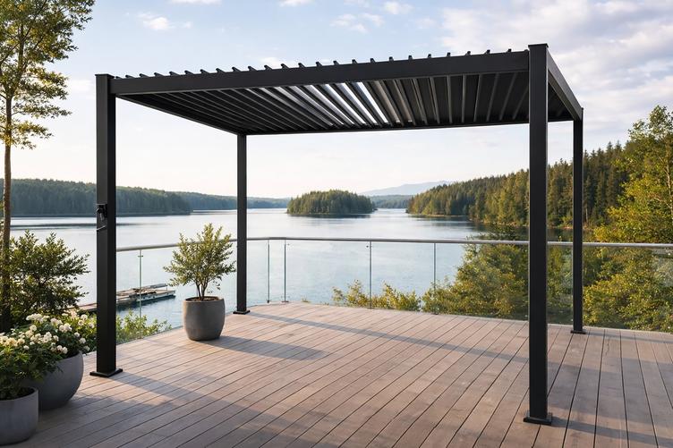 Nordic paviljon 3x3m võrekatusega, must