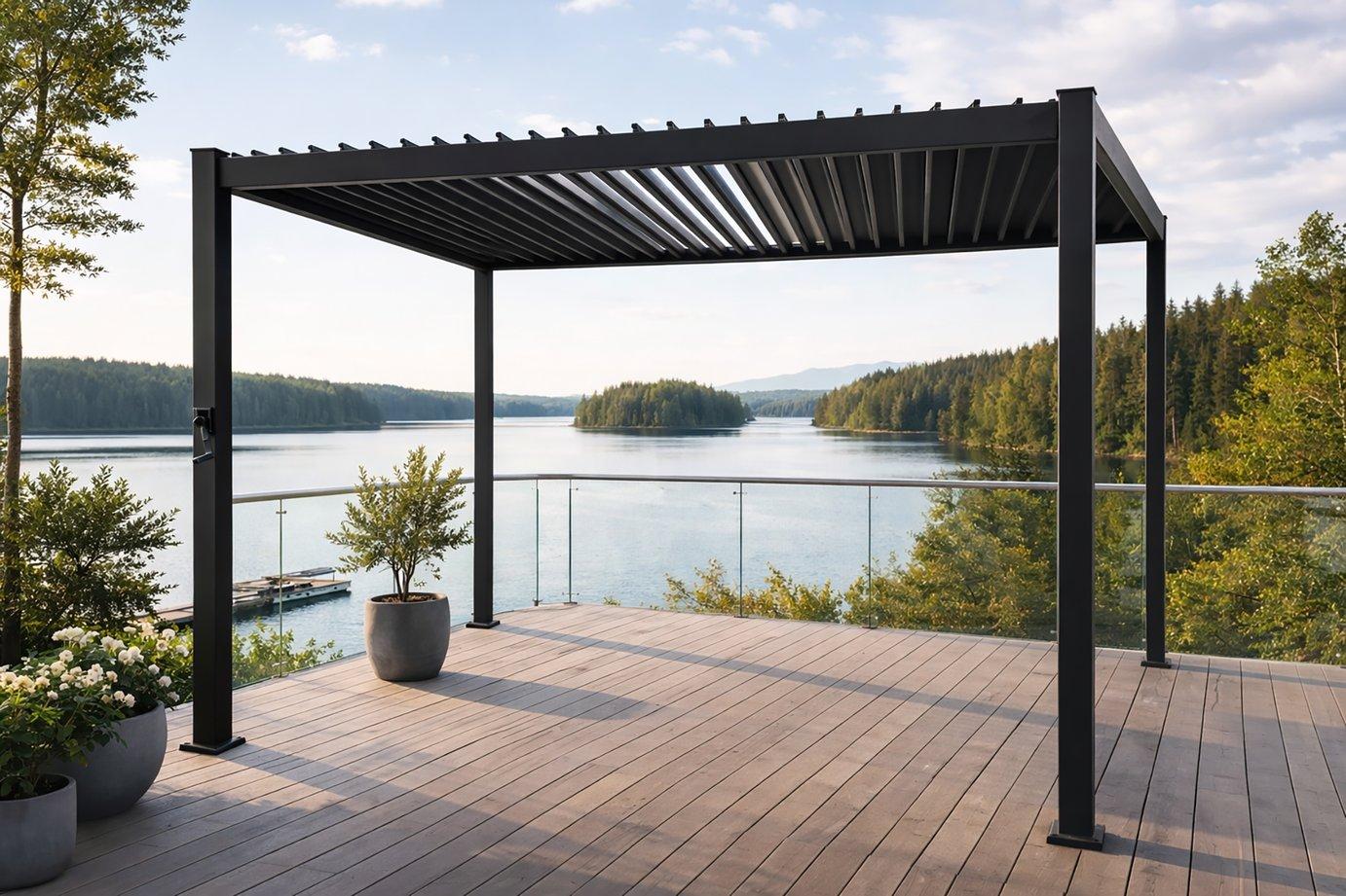 Nordic paviljon 3x3m võrekatusega, must