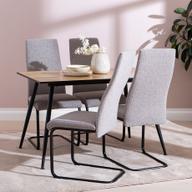 Pisipilt: Montpellier & Jasmin söögilaua komplekt neljale, 120x75 cm, puidutoonis/must laud & must/hallid toolid