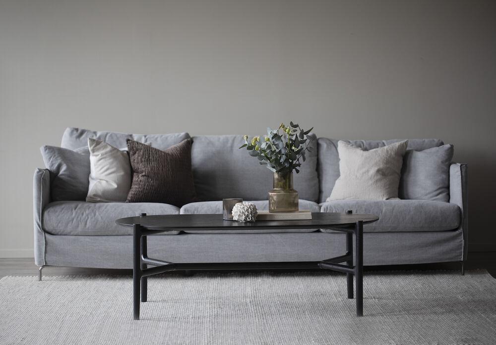 Holton diivanilaud ovaalne 130x65 must tamm