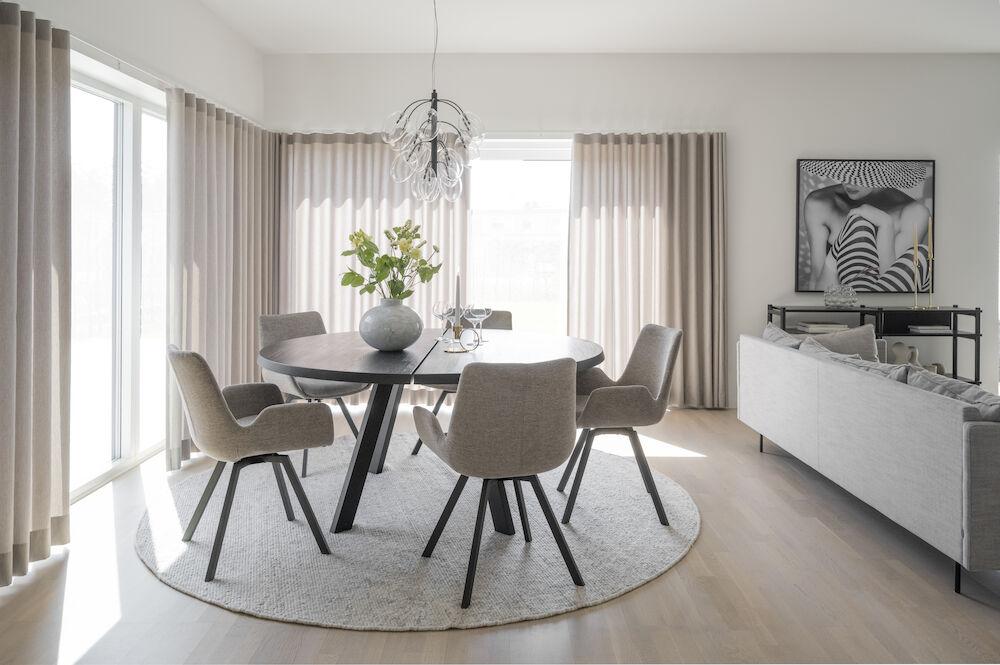 Norwell tugitool beež tekstiil/must met pöörlevad jalad