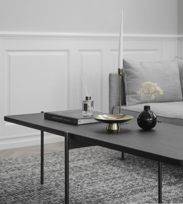 Shelton diivanilaud 145x60 must saar/must metall