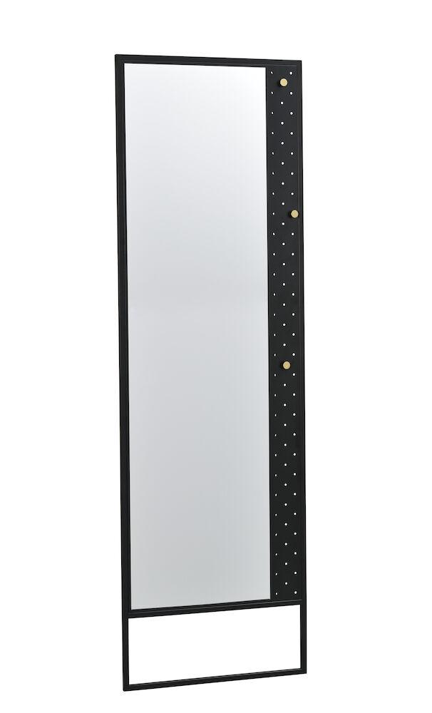 Malone põrandapeegel 53x170 must metall/kullatud nupud